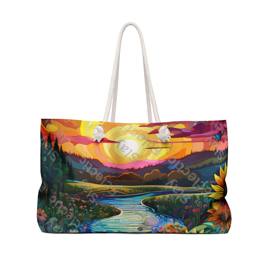 Colorful Scenic Sunrise Weekender Bag for Stylish Travels