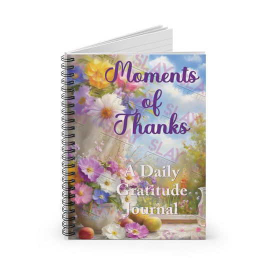 Moments of Thanks Gratitude Journal - Spiral Notebook for Daily Reflection