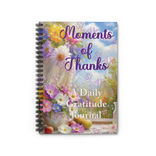 Moments of Thanks Gratitude Journal - Spiral Notebook for Daily Reflection