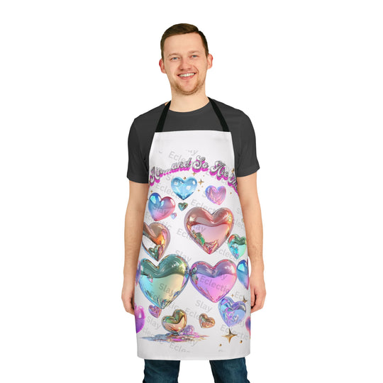 Colorful Heart-Print Apron - Perfect for Cooking & Art