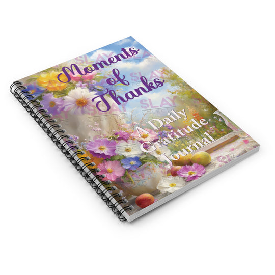 Moments of Thanks Gratitude Journal - Spiral Notebook for Daily Reflection