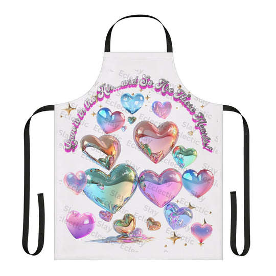 Colorful Heart-Print Apron - Perfect for Cooking & Art