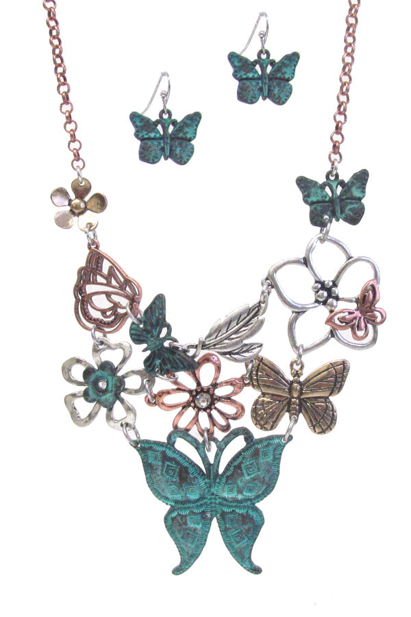 GARDEN THEME NECKLACE SET - BUTTERFLY-0