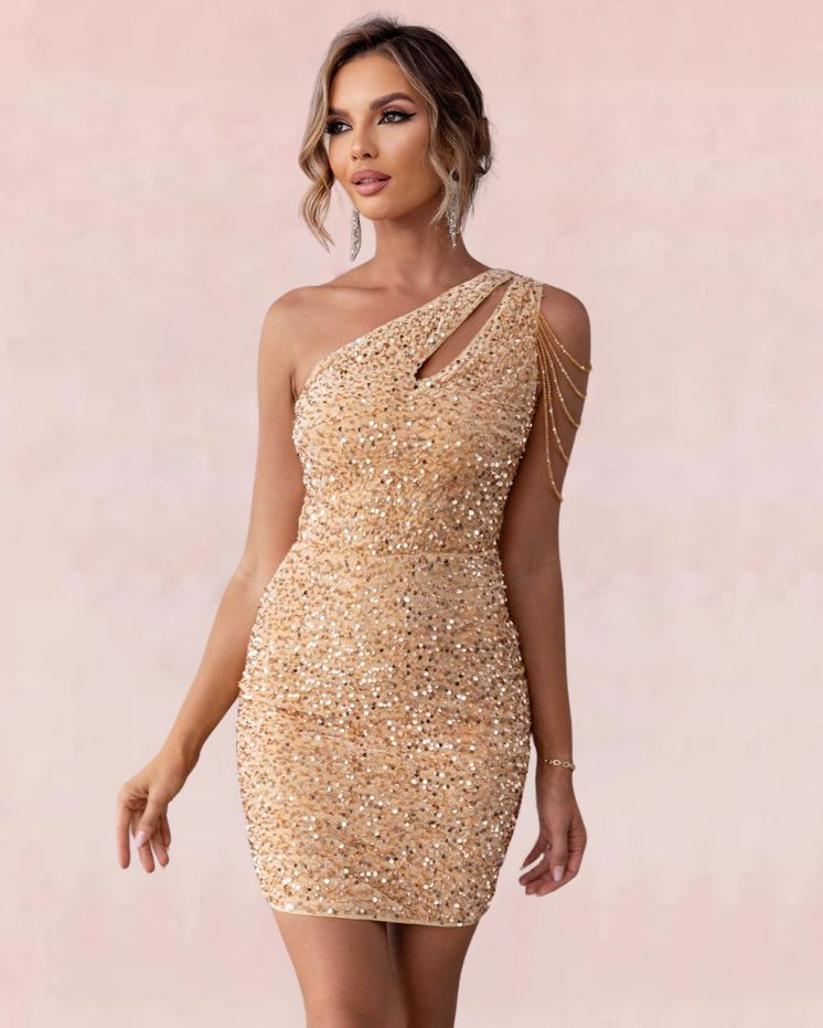 Showstopper Bodycon Mini Dress - Beige-Slay Eclectic