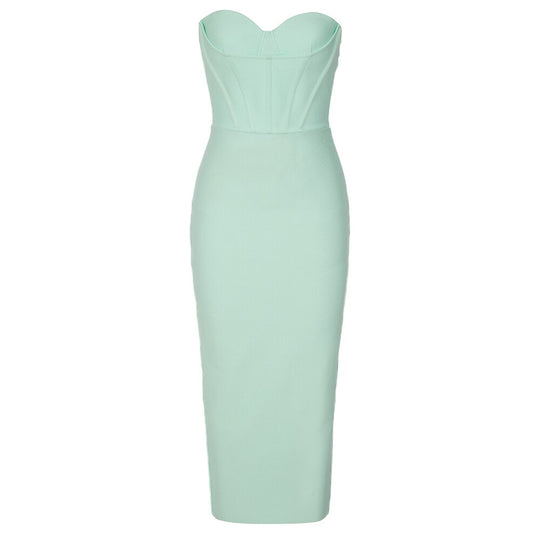 Fatale Bandage Midi Dress - Blue