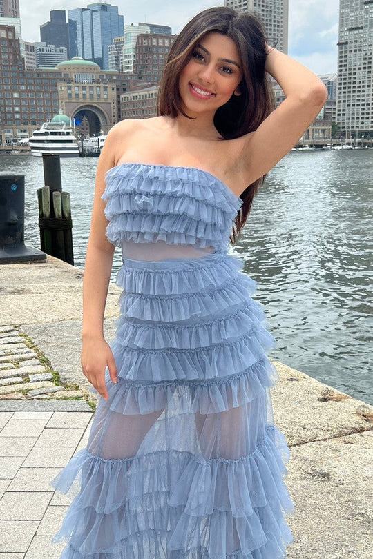 Georgia Maxi Dress - Smokey Blue