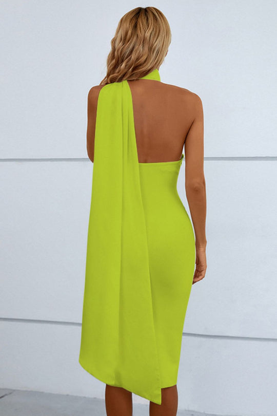 Luxurious Cascade Bandage Midi Dress - Green