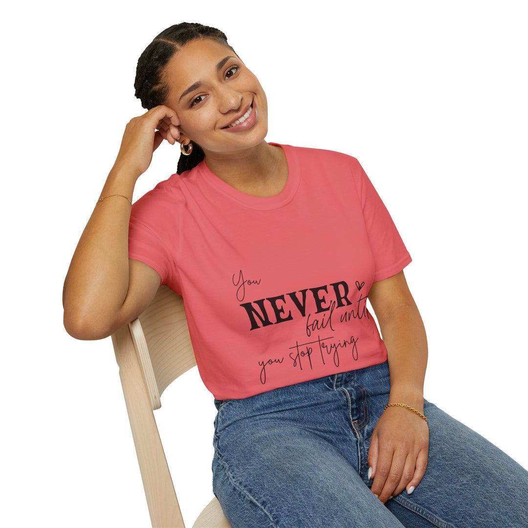 Never Give Up! Inspirational Unisex Softstyle Tee