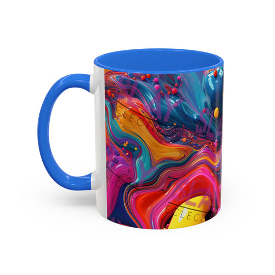 Vibrant Eclectic Coffee Mug, Abstract 4k AI, 11oz