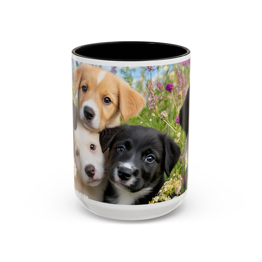 Cute Puppy Accent Coffee Mug - 11oz & 15oz, Perfect Gift for Dog Lovers