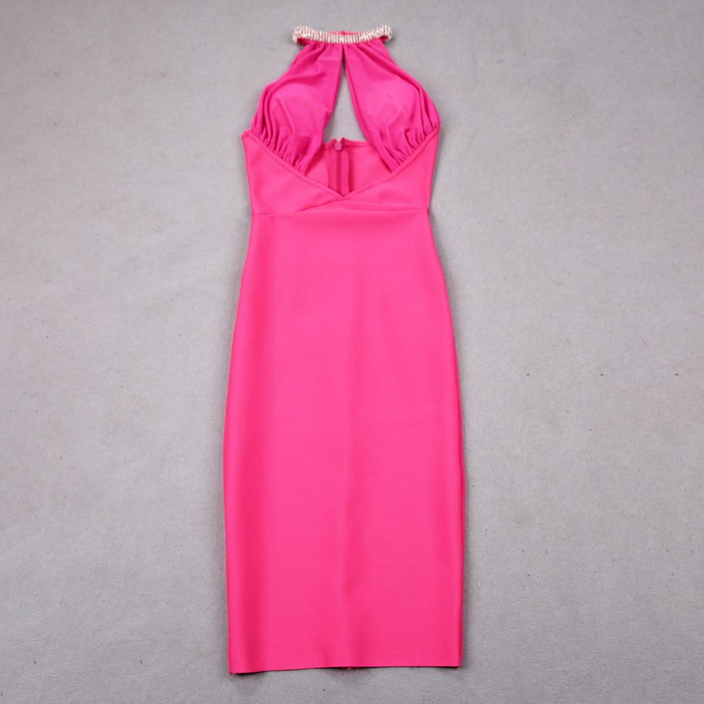 Solstice Cutout Bandage Midi Dress - Pink