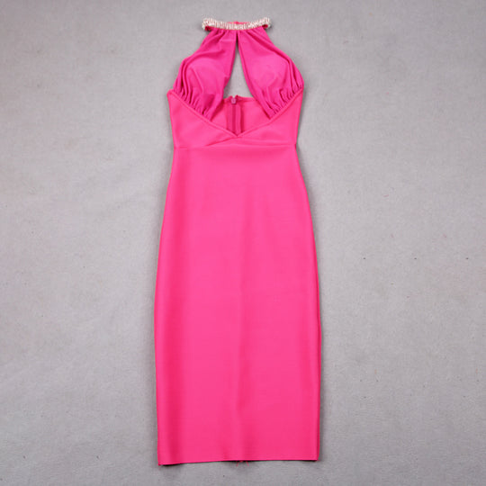 Solstice Cutout Bandage Midi Dress - Pink