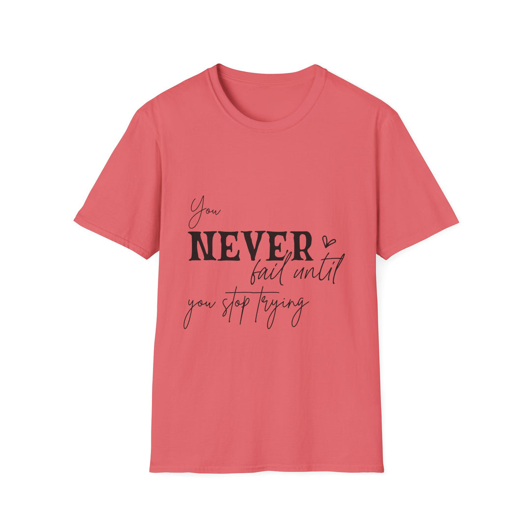 Never Give Up! Inspirational Unisex Softstyle Tee