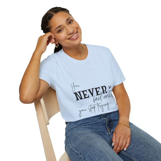 Never Give Up! Inspirational Unisex Softstyle Tee