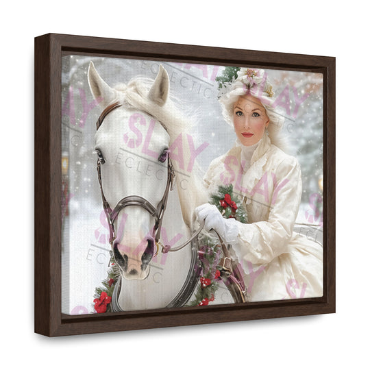 Victorian Winter Elegance: Horse & Rider Canvas Art for Timeless Decor