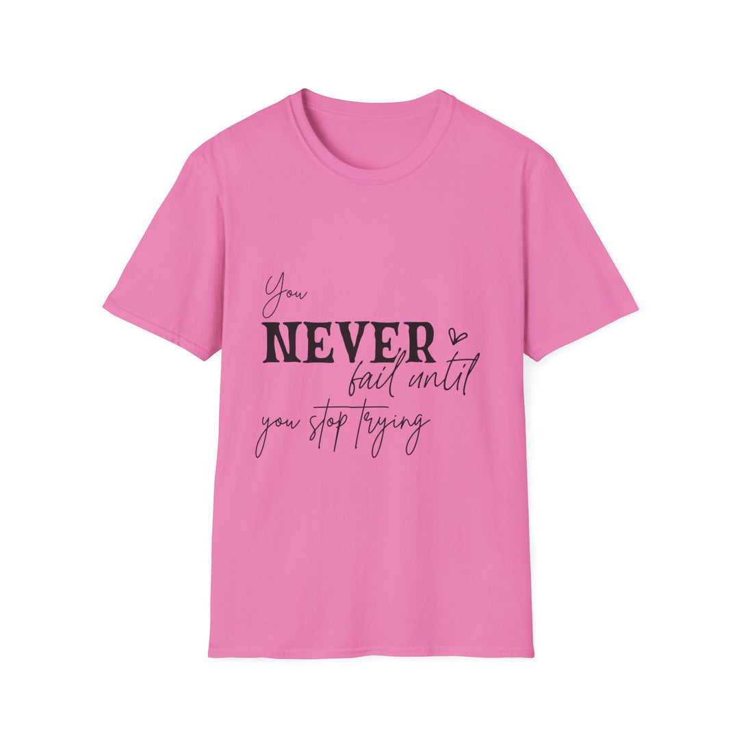 Never Give Up! Inspirational Unisex Softstyle Tee