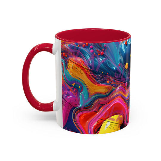 Vibrant Eclectic Coffee Mug, Abstract 4k AI, 11oz