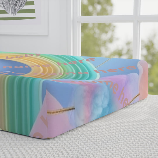 Personalized Baby Changing Pad Cover - Rainbow Design for Infants