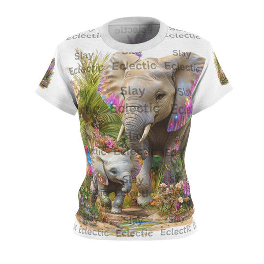 Women's Cut & Sew Tee - Elephant Love Nature Design