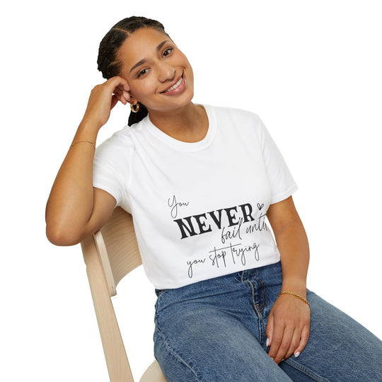 Never Give Up! Inspirational Unisex Softstyle Tee