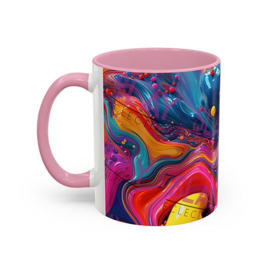 Vibrant Eclectic Coffee Mug, Abstract 4k AI, 11oz