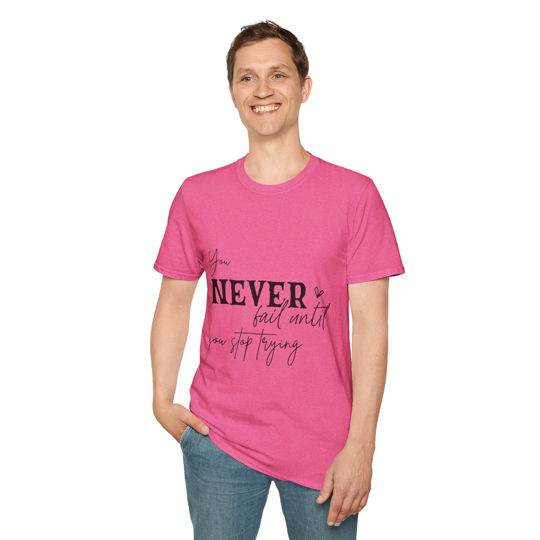 Never Give Up! Inspirational Unisex Softstyle Tee