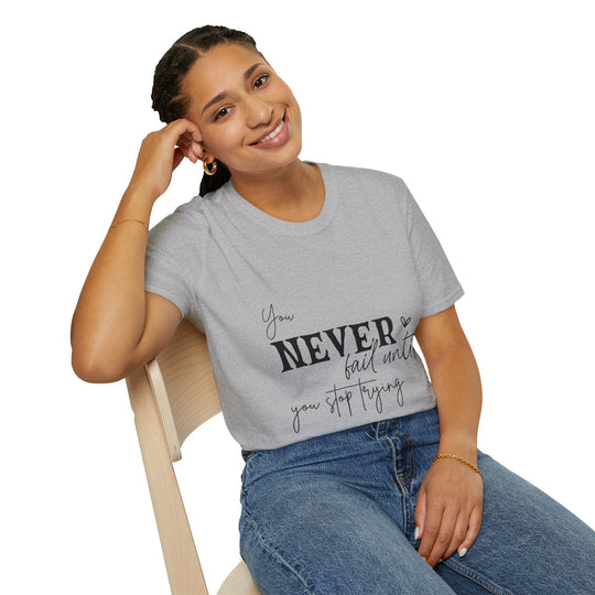 Never Give Up! Inspirational Unisex Softstyle Tee