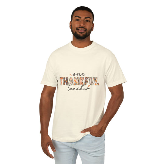 One Thankful Teacher Unisex Heavyweight Cotton Tee