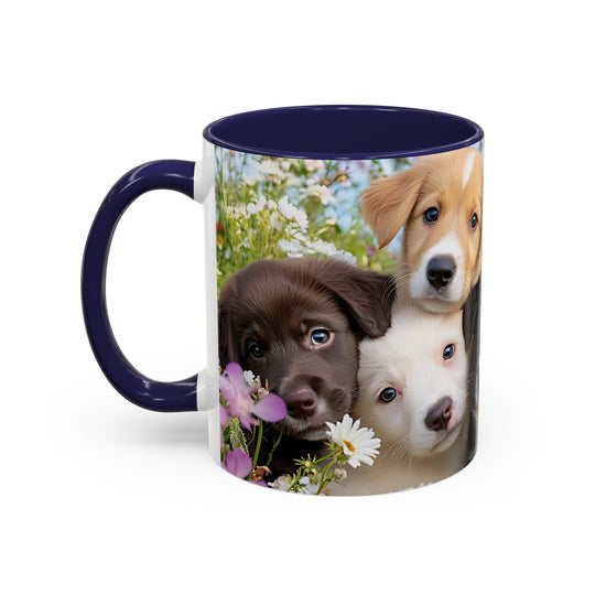 Cute Puppy Accent Coffee Mug - 11oz & 15oz, Perfect Gift for Dog Lovers