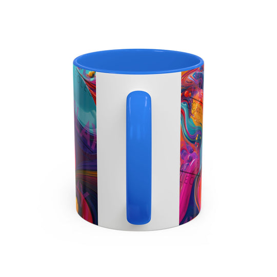 Vibrant Eclectic Coffee Mug, Abstract 4k AI, 11oz