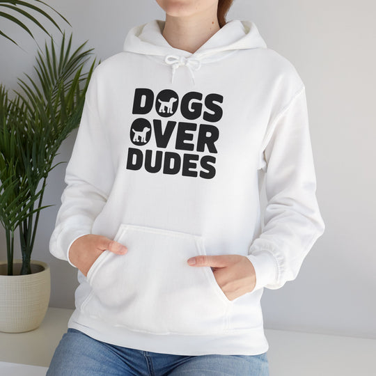 Dogs Over Dudes Hoodie - Unisex Heavy Blend™ Sweatshirt for Dog Lovers