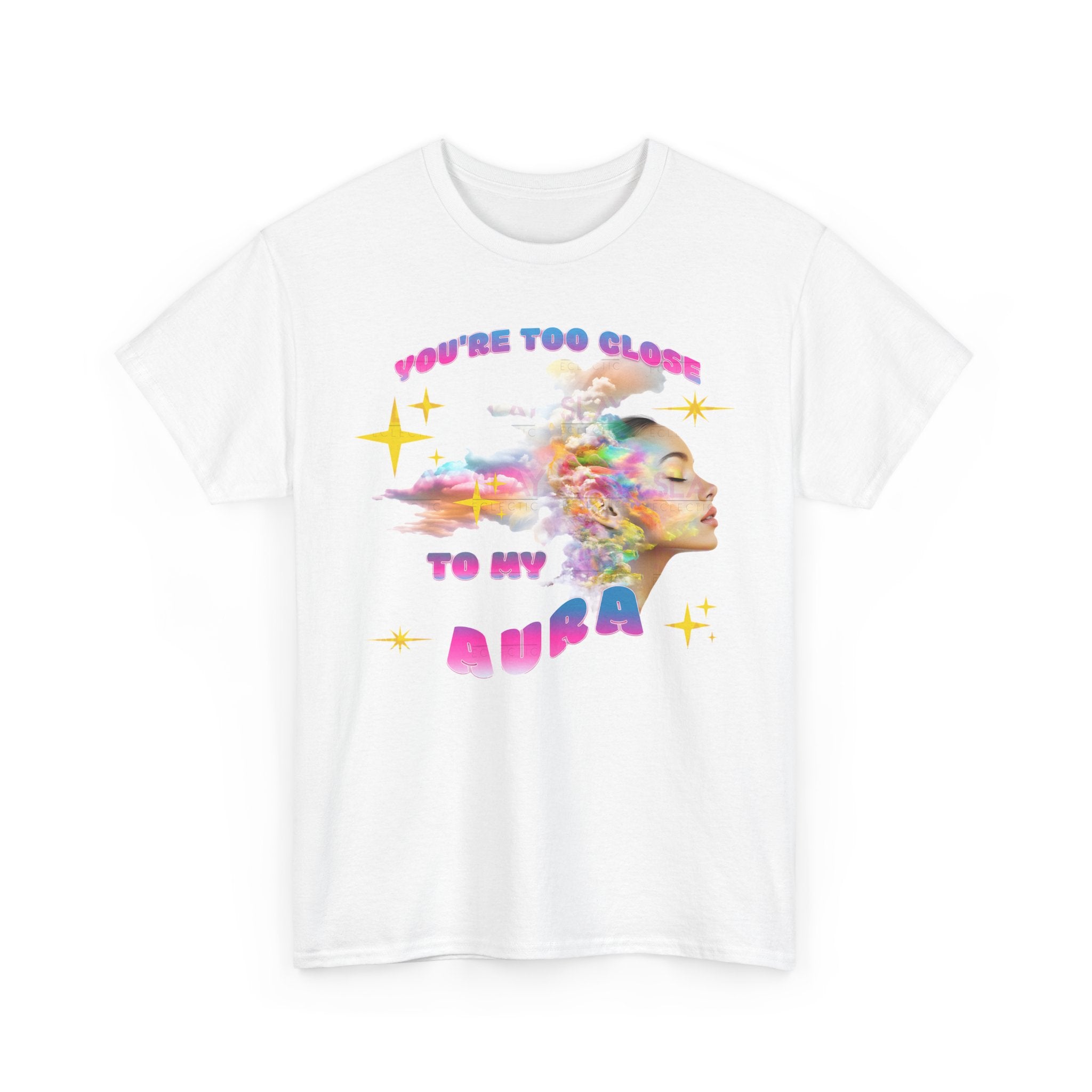 Unisex Heavy Cotton Tee - 'You're Too Close to My Aura' Graphic Shirt-Slay Eclectic