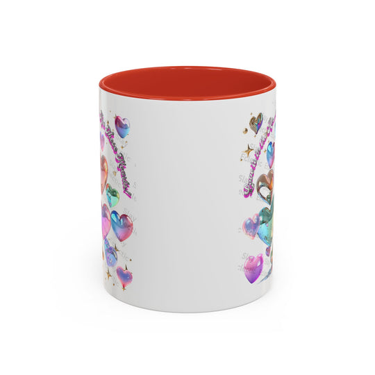 Colorful Heart Accent Coffee Mug - Perfect Gift for Loved Ones