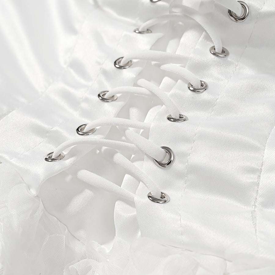 Women Clothing Early Spring Floral Three Dimensional Decoration Tube Top Dress