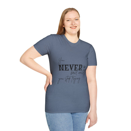 Never Give Up! Inspirational Unisex Softstyle Tee