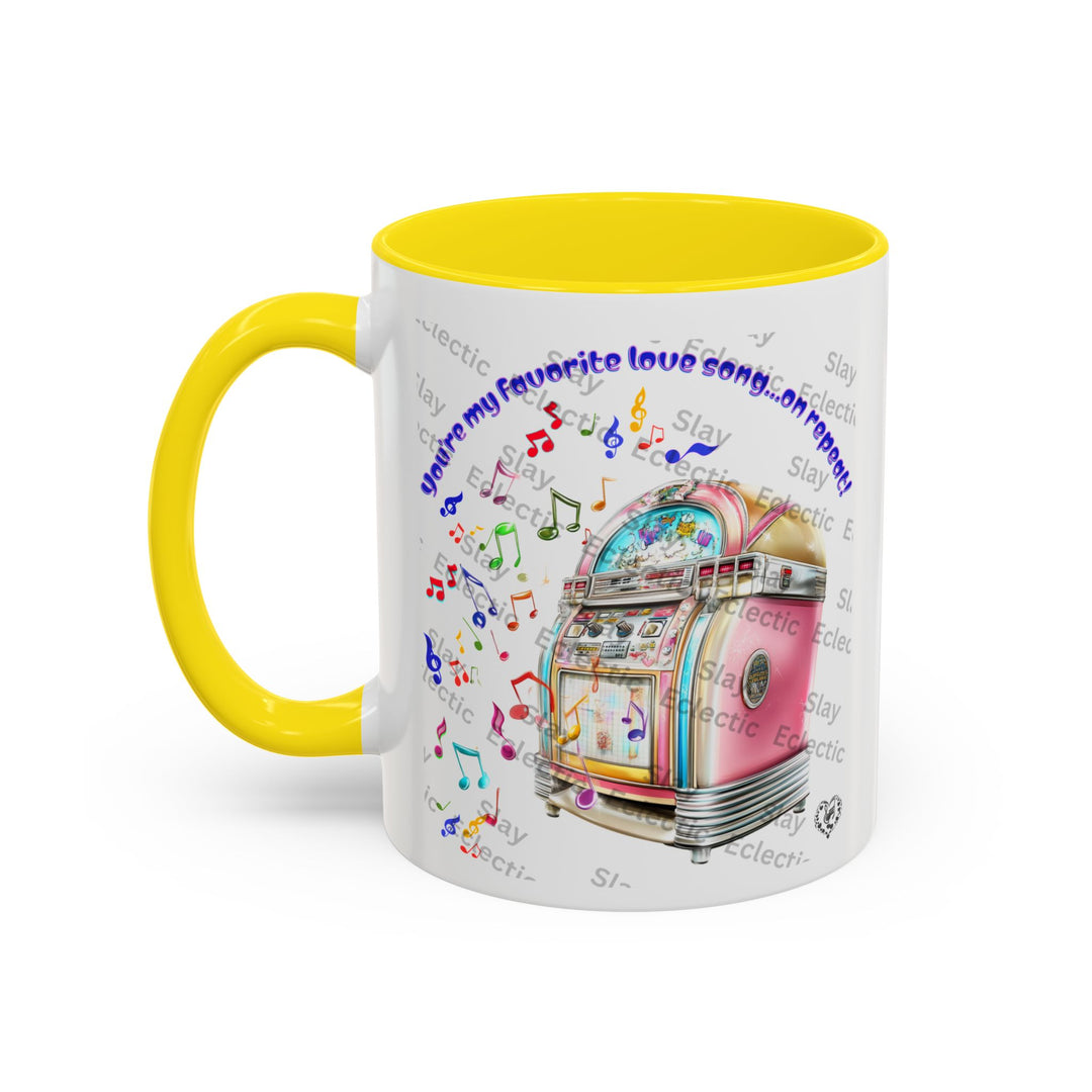 Retro Jukebox Valentine Coffee Mug - Music Lovers Gift, 11 oz