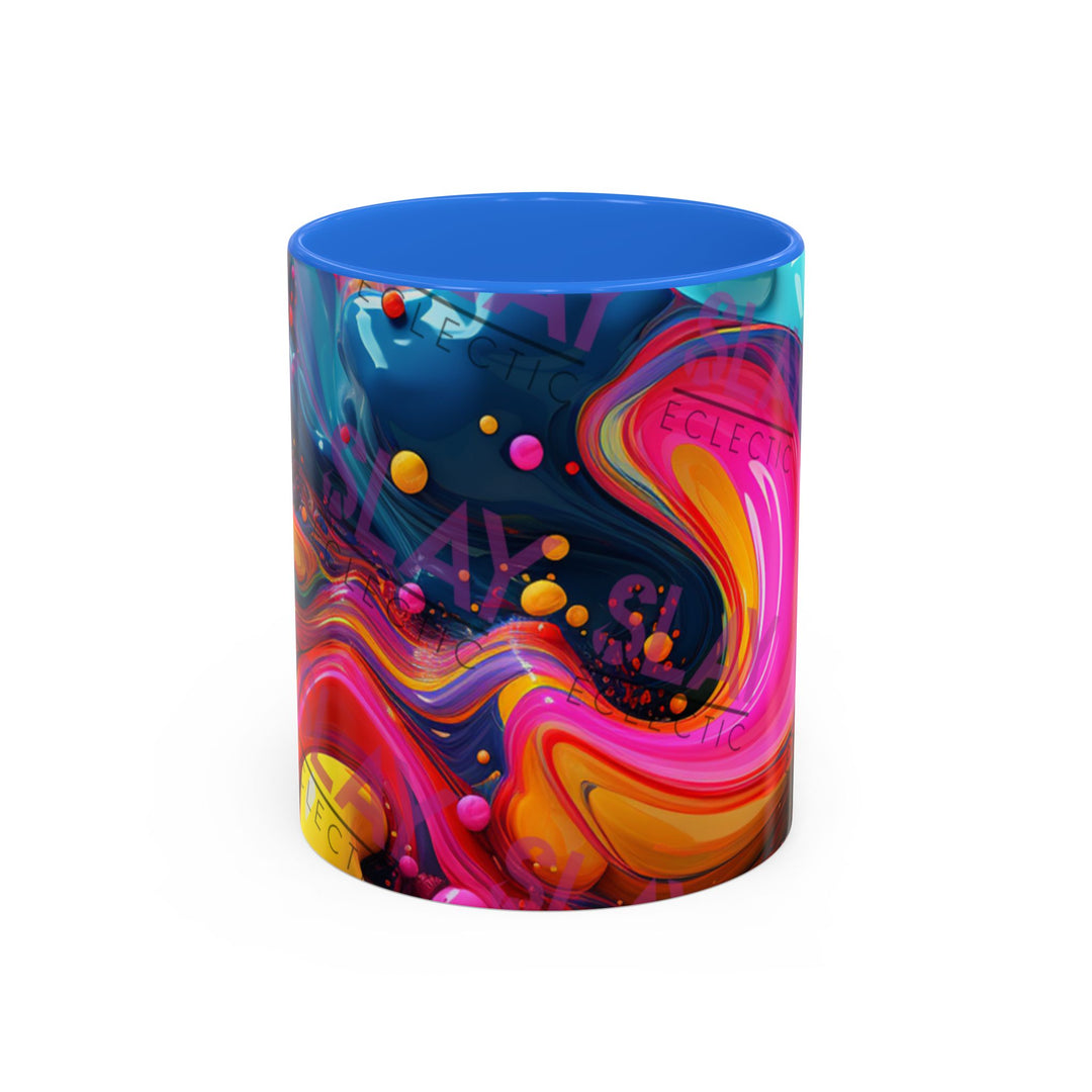 Vibrant Eclectic Coffee Mug, Abstract 4k AI, 11oz