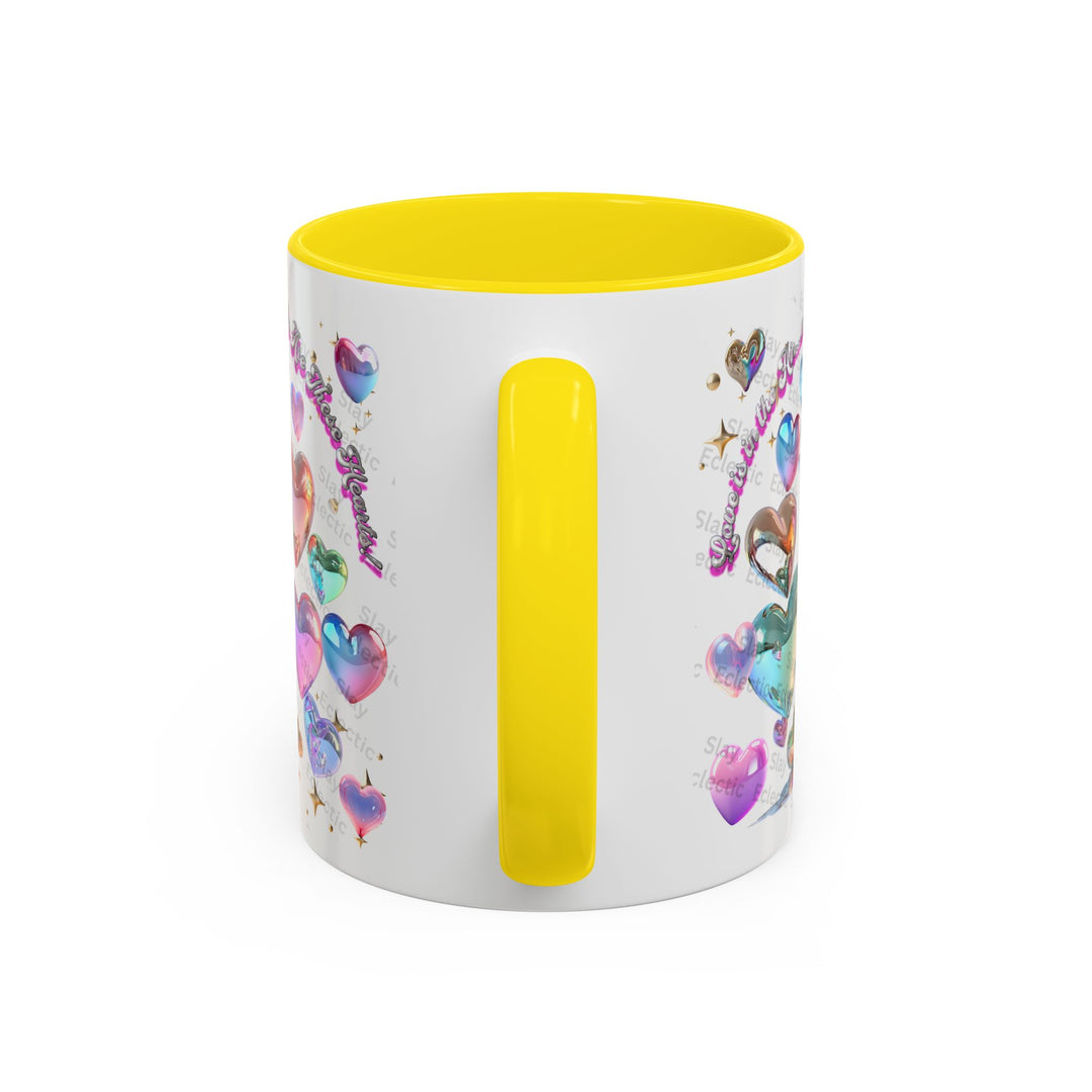 Colorful Heart Accent Coffee Mug - Perfect Gift for Loved Ones