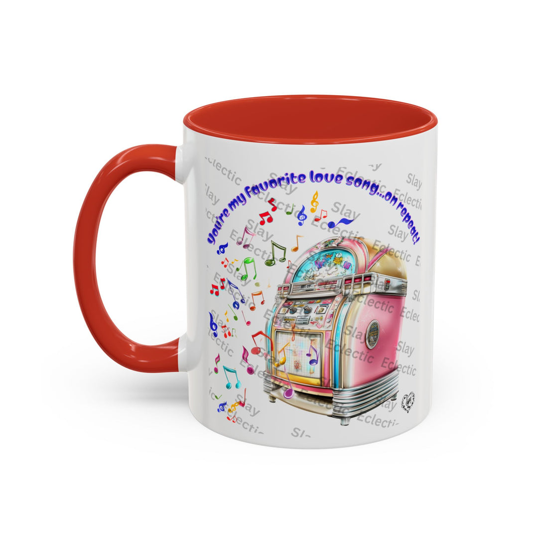 Retro Jukebox Valentine Coffee Mug - Music Lovers Gift, 11 oz