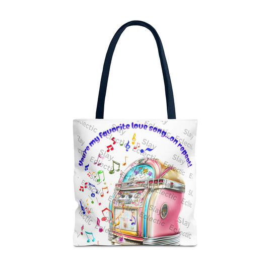 Retro Valentine Jukebox Tote Bag for Music Lovers & Gifts