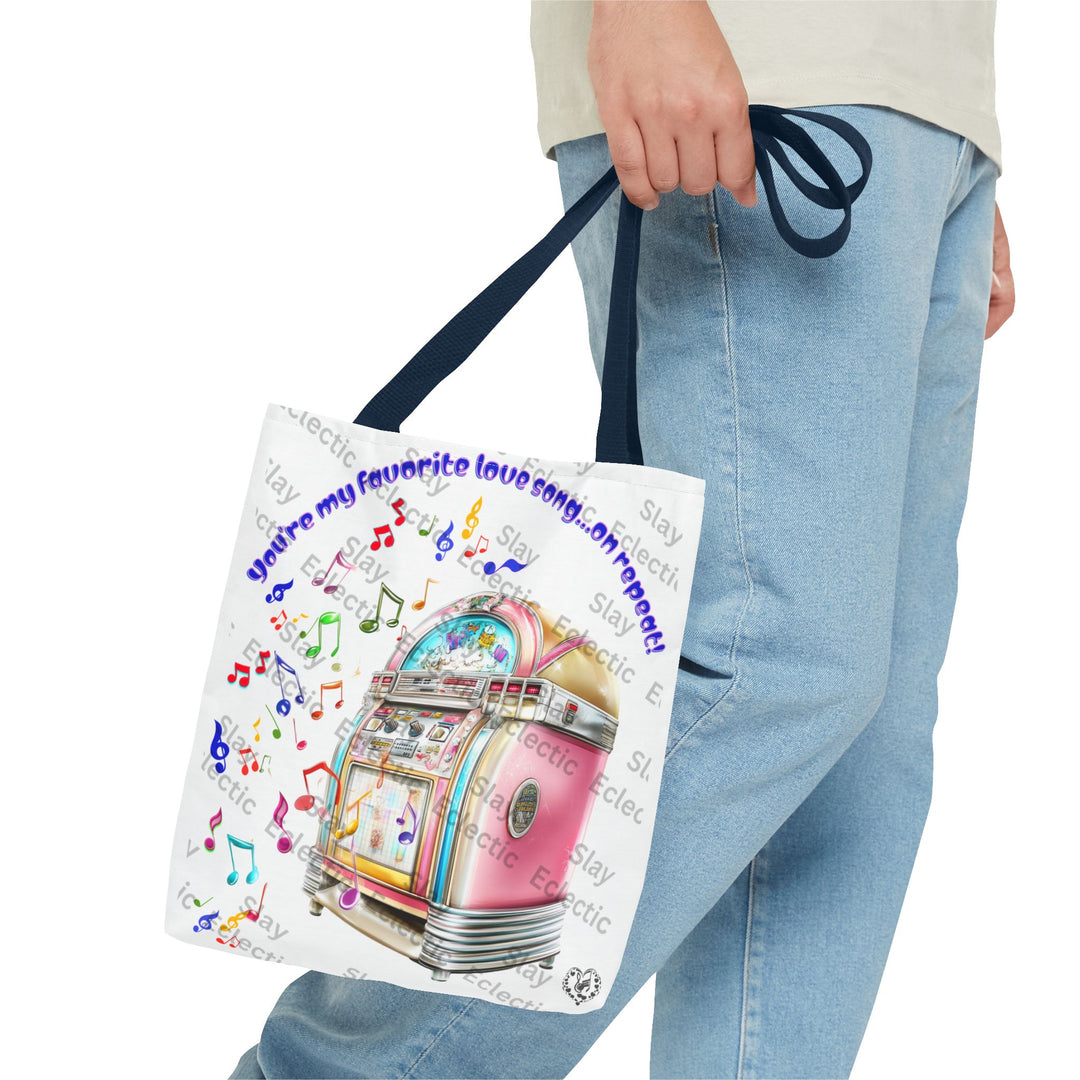 Retro Valentine Jukebox Tote Bag for Music Lovers & Gifts