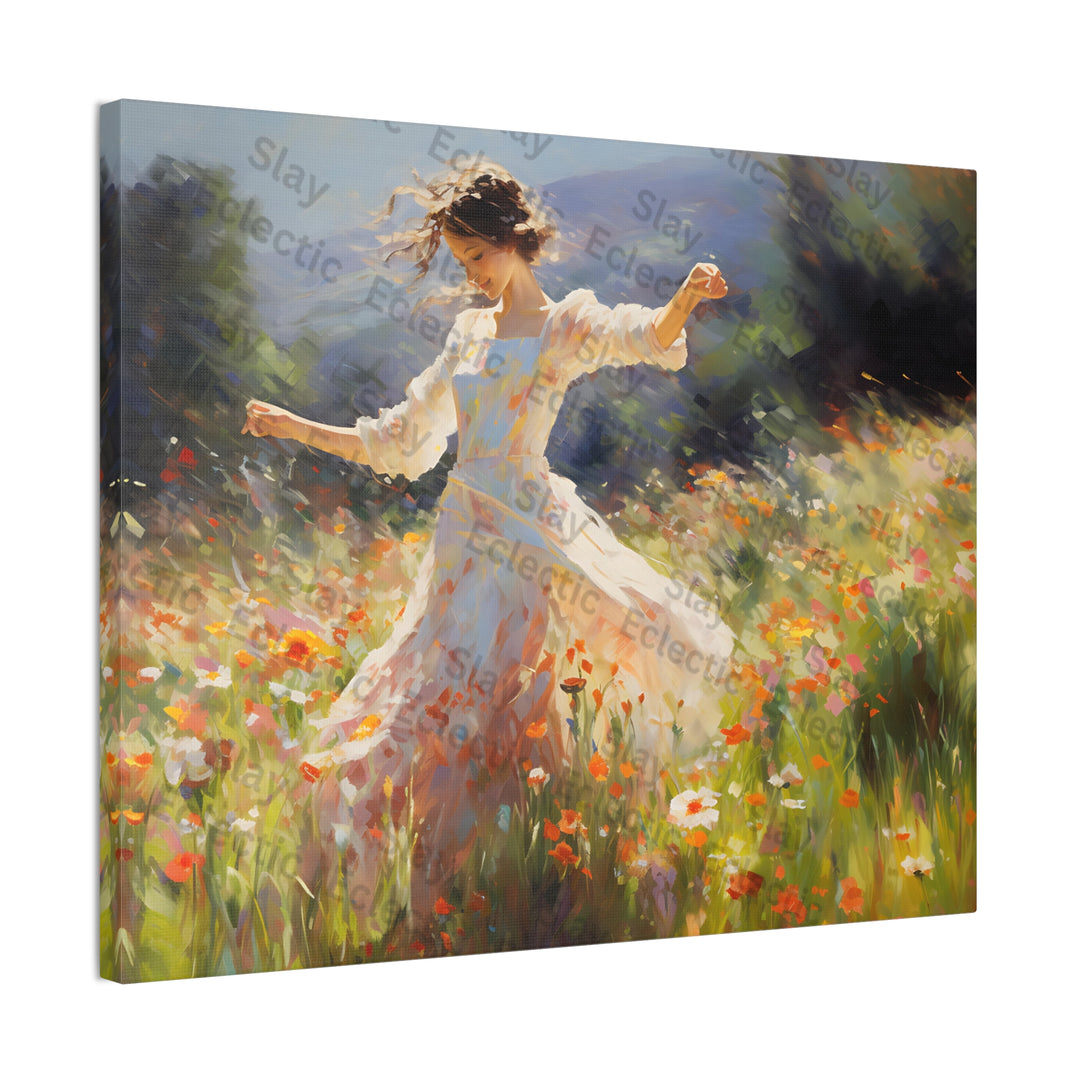 Enchanting Floral Dance: Monet-Inspired Canvas Art AI