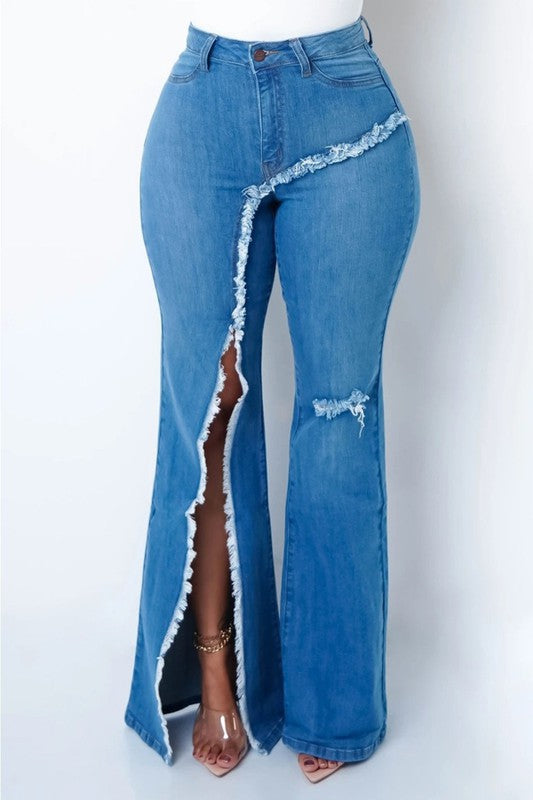 Chic Wide-Leg Denim Trousers for Women-Slay Eclectic