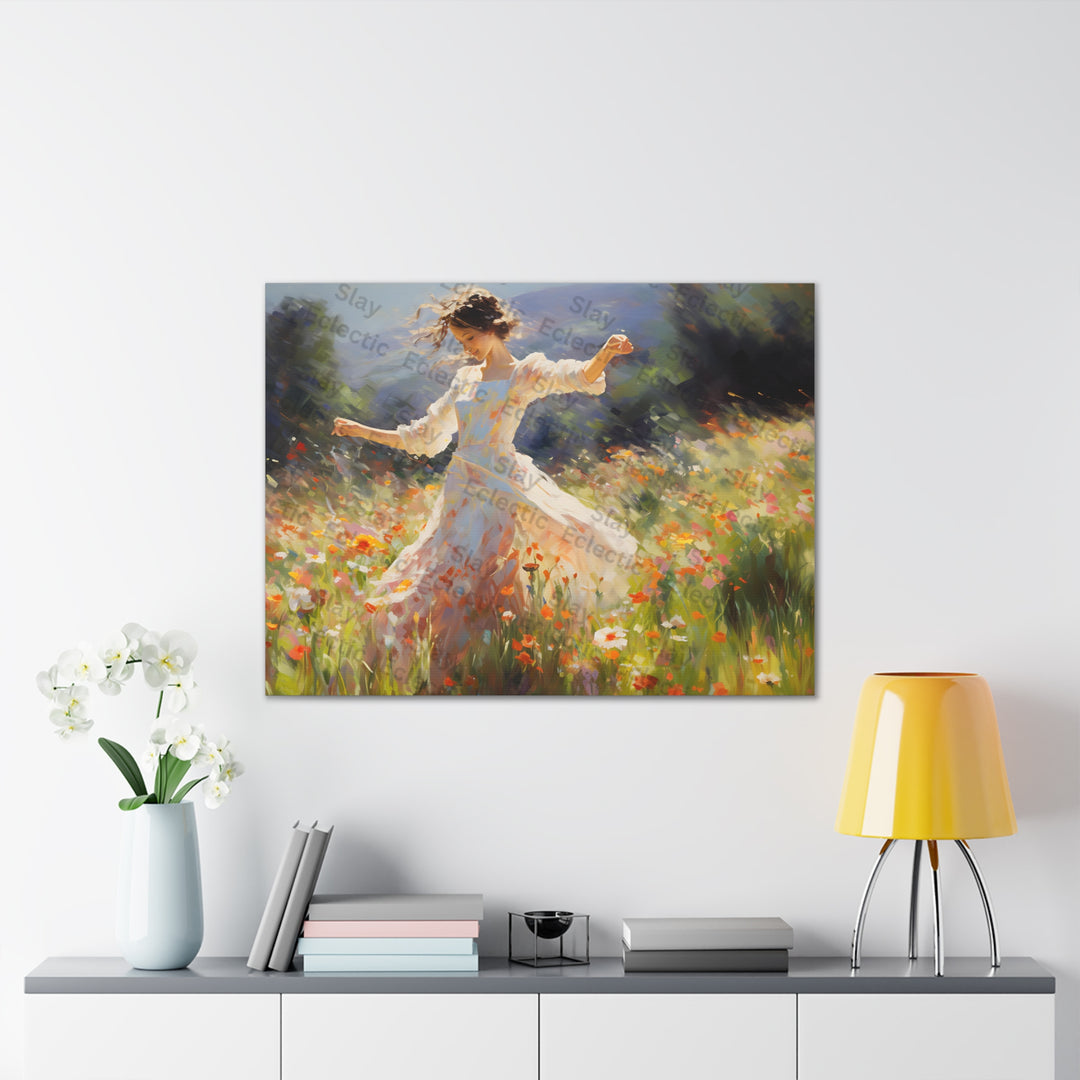 Enchanting Floral Dance: Monet-Inspired Canvas Art AI