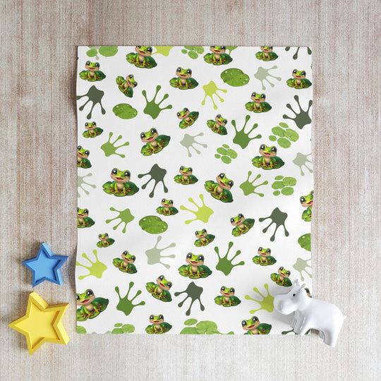 Cozy Frog Print Throw Blanket - Perfect for Kids and Nature Lovers AI Art