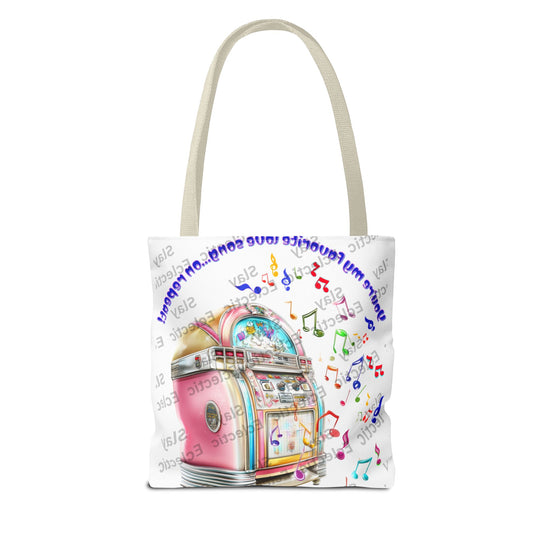 Retro Valentine Jukebox Tote Bag for Music Lovers & Gifts