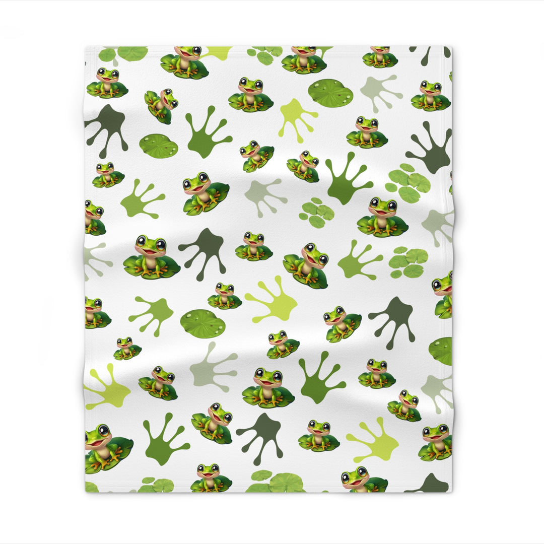 Cozy Frog Print Throw Blanket - Perfect for Kids and Nature Lovers AI Art