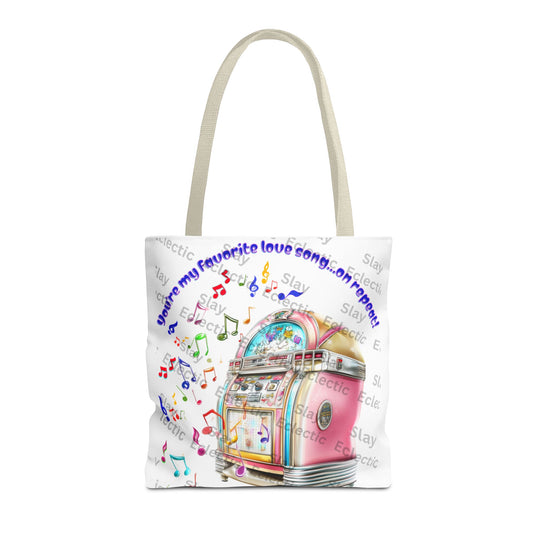 Retro Valentine Jukebox Tote Bag for Music Lovers & Gifts