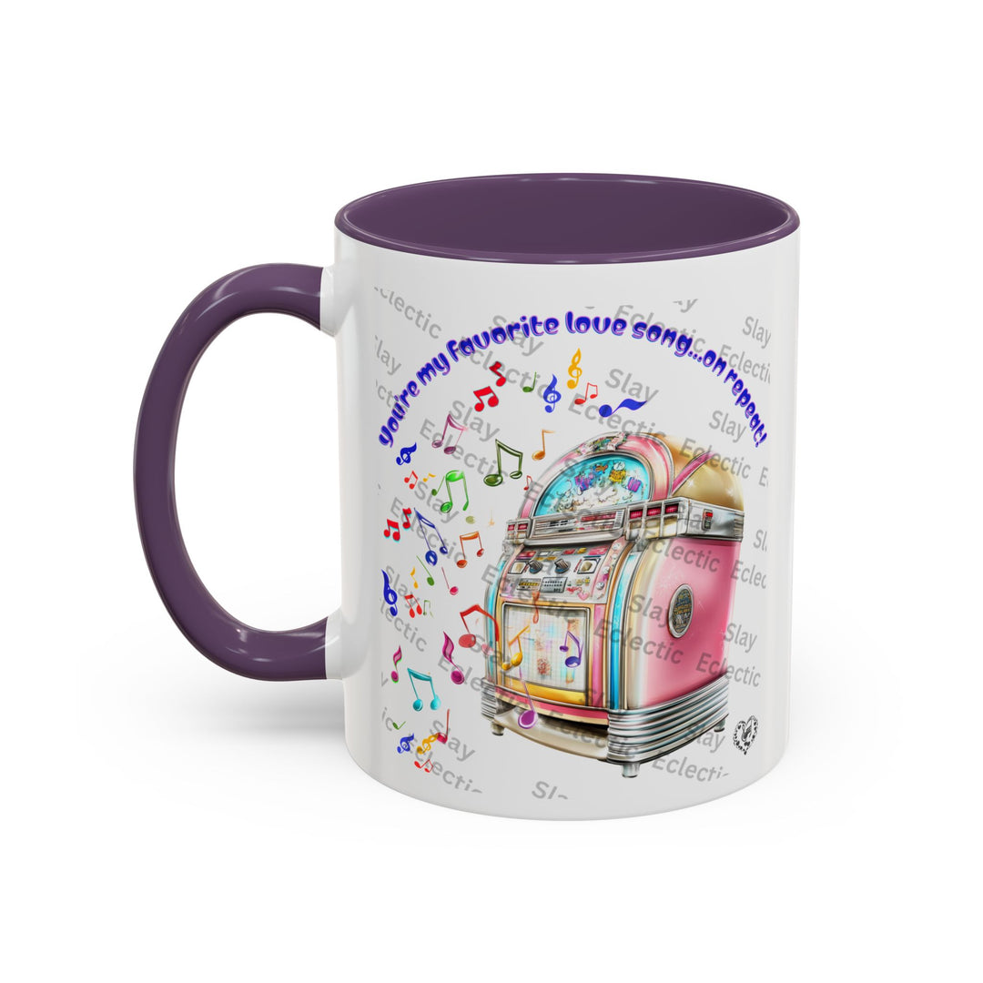 Retro Jukebox Valentine Coffee Mug - Music Lovers Gift, 11 oz