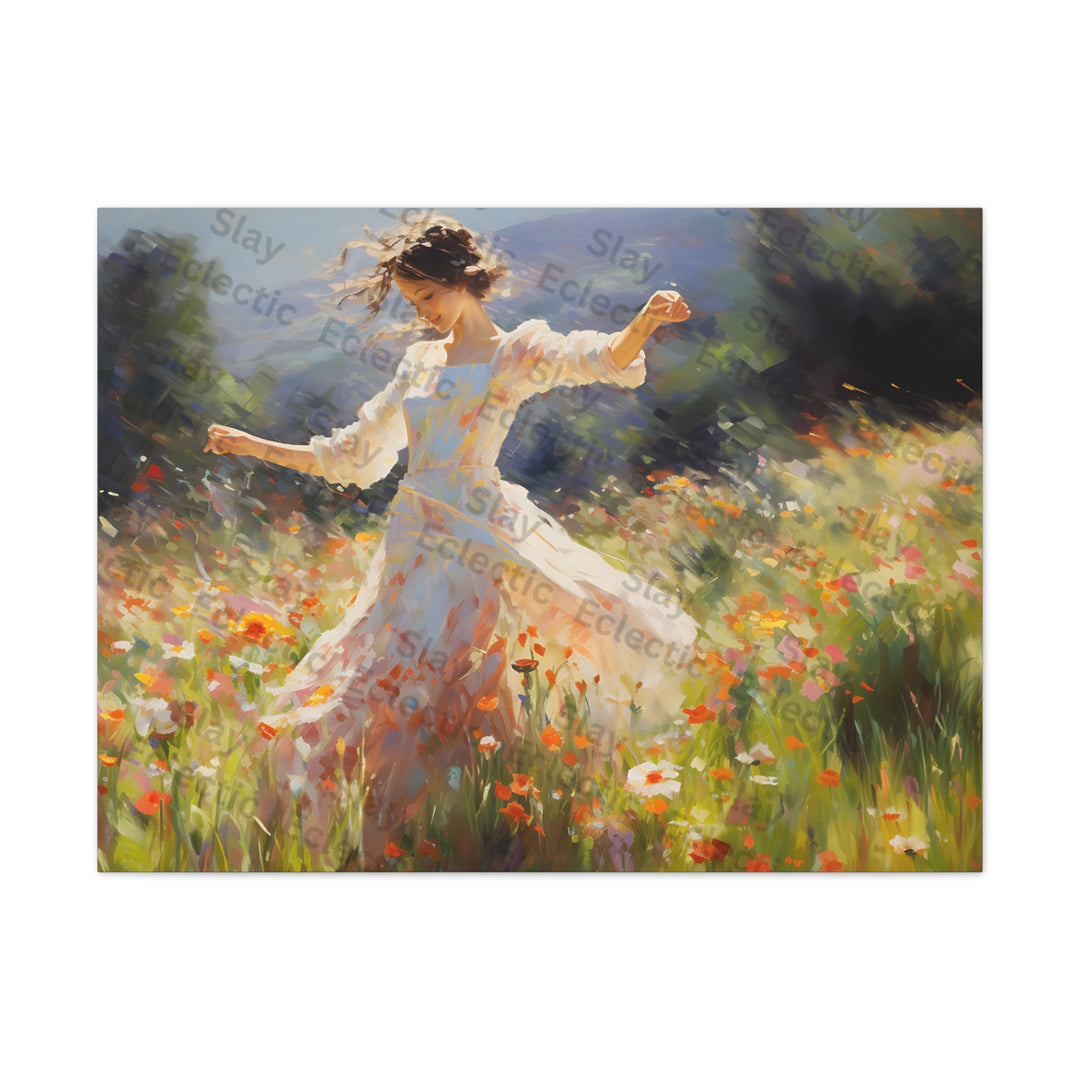 Enchanting Floral Dance: Monet-Inspired Canvas Art AI